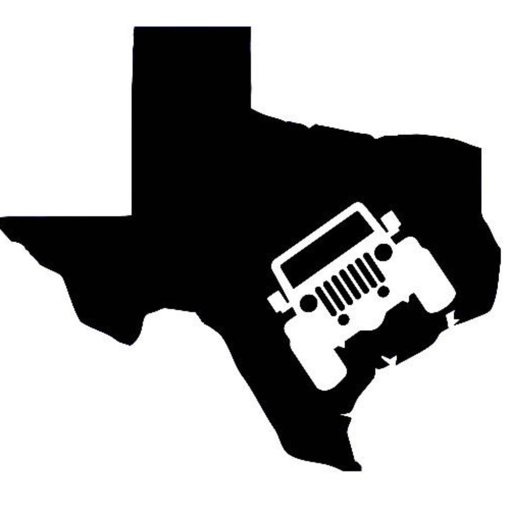 Vinyl Decal for Window - Texas Jeep Logo